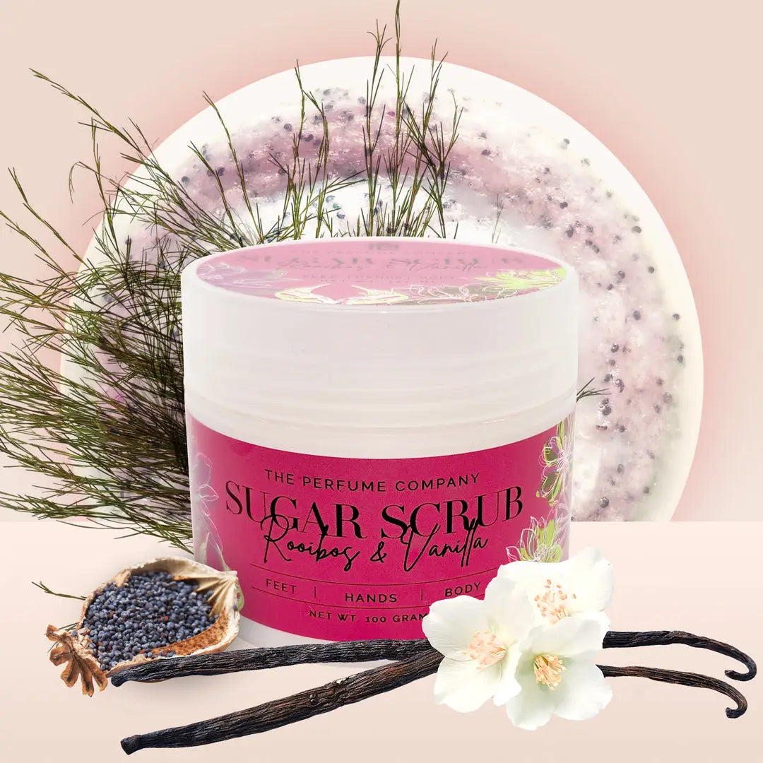 ROOIBOS & VANILLA Whipped Sugar Scrub With Poppy Seeds